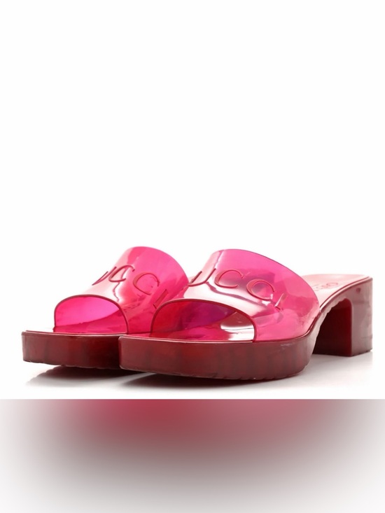 Gucci Shoes - Gucci red Jelly Slide Sandals